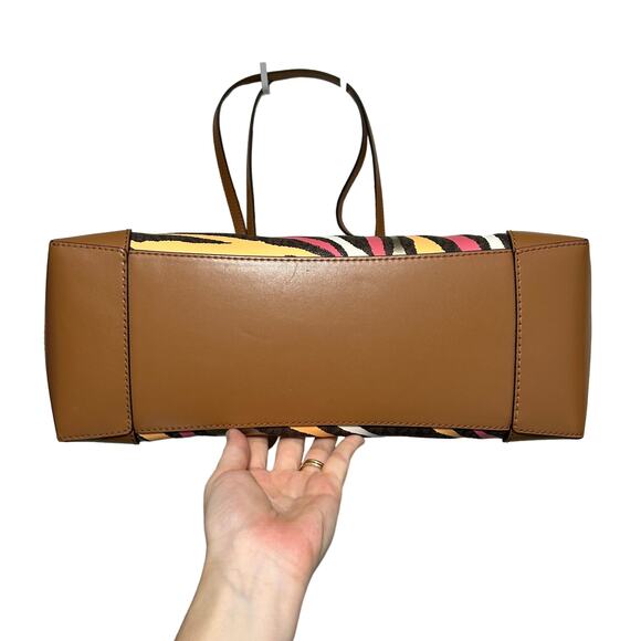 Michael Kors Eva Large Striped Tote w/Wallet NWOT Limited Edition Leather Canvas - Picture 7 of 12